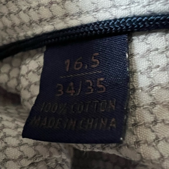 David Donahue Trim Sage and White Pattern Long Sleeve Dress Shirt size 16.5 3435 - Picture 6 of 9